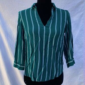 H&M Divided Striped V-neck Blouse Top